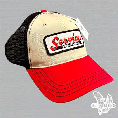 Vintage Service Merchandise Trucker Hat - Red, Natural & Black Richardson 111