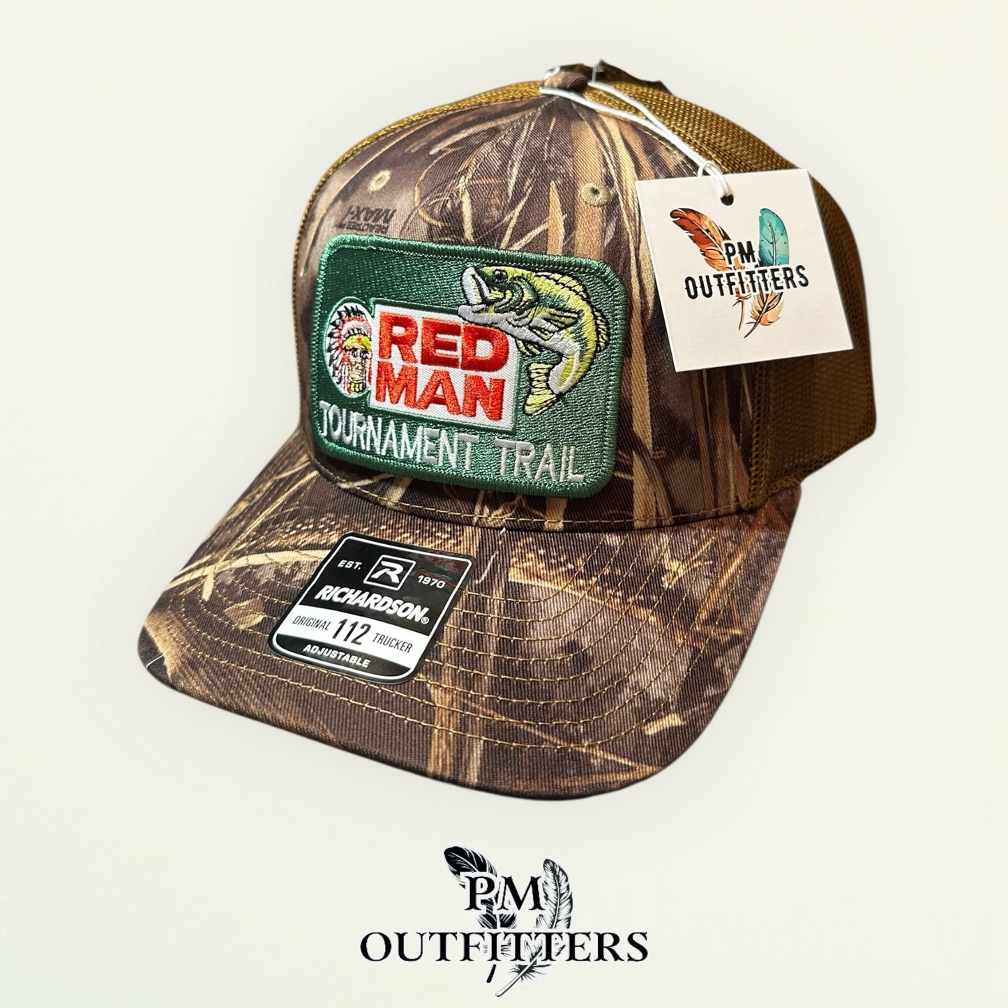 Red Man Chewing Tobacco Tournament Trail Patch Hat | Richardson 112 Realtree Max-7