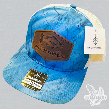 PM Outfitters Custom Logo Red Snapper Patch | Realtree Fishing Richardson 112 Trucker Hat