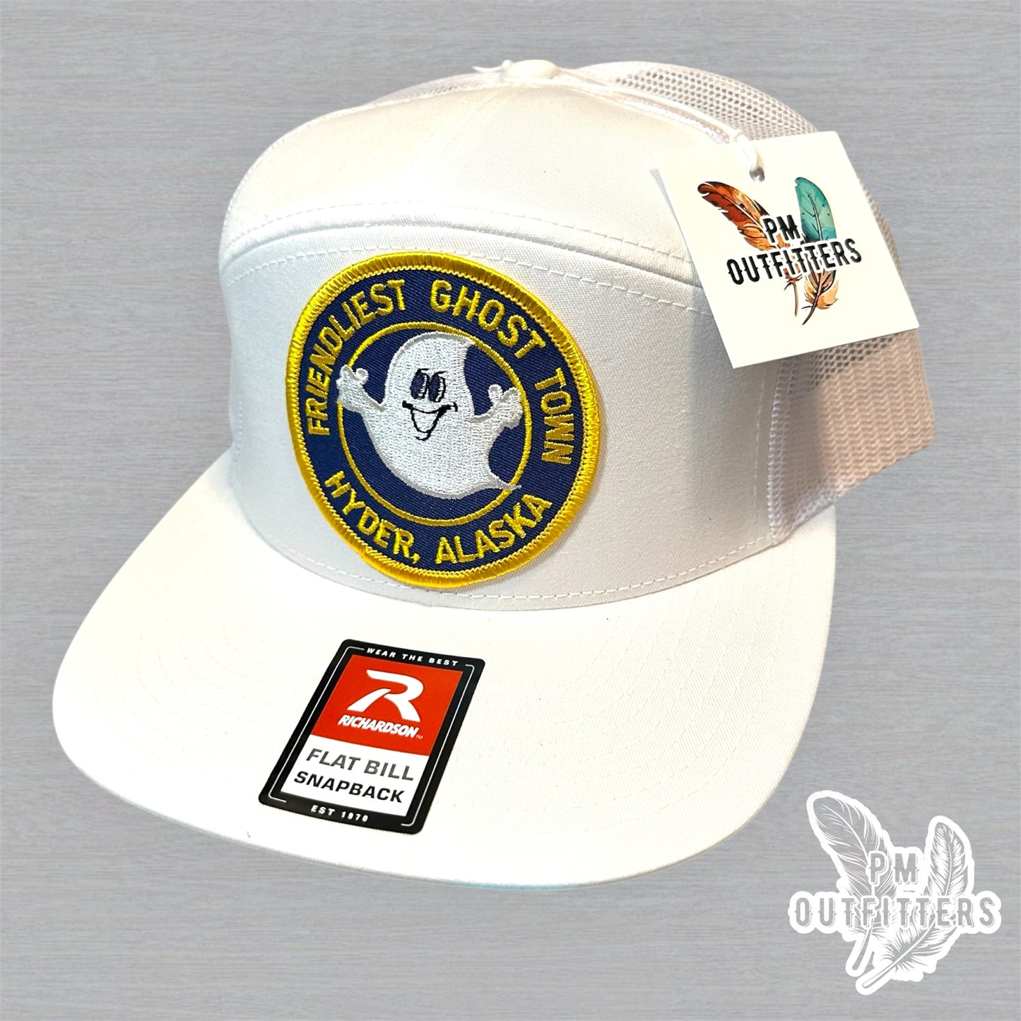 Vintage Hyder Alaska Friendliest Ghost Town Patch Trucker Hat - Richardson 168 White