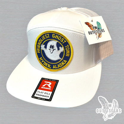 Vintage Hyder Alaska Friendliest Ghost Town Patch Trucker Hat - Richardson 168 White