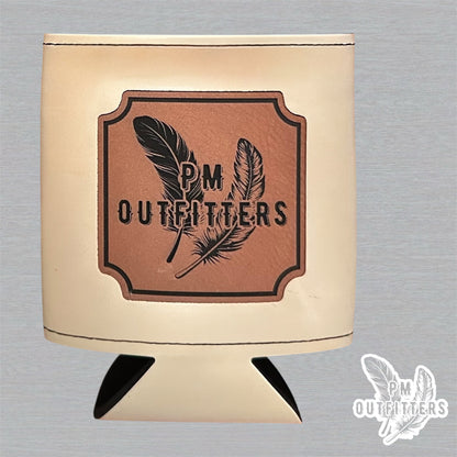 PM Outfitters Custom Laser Engraved Dale Earnhardt Wrangler Jeans Racing Premium Leatherette Can Cooler - Tan Koozie