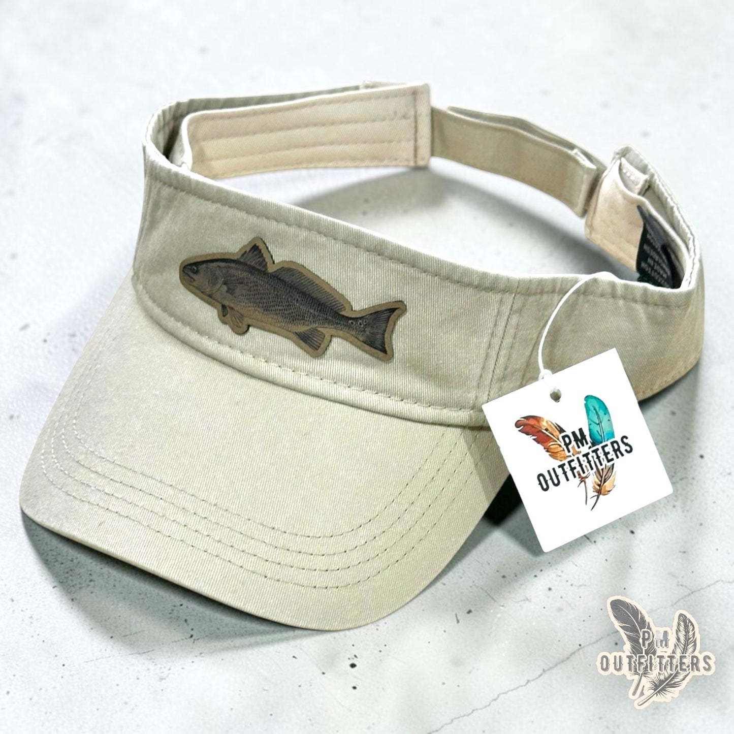 PM Outfitters Exclusive Design Redfish Sportsman Pigment Dyed Cotton Visor