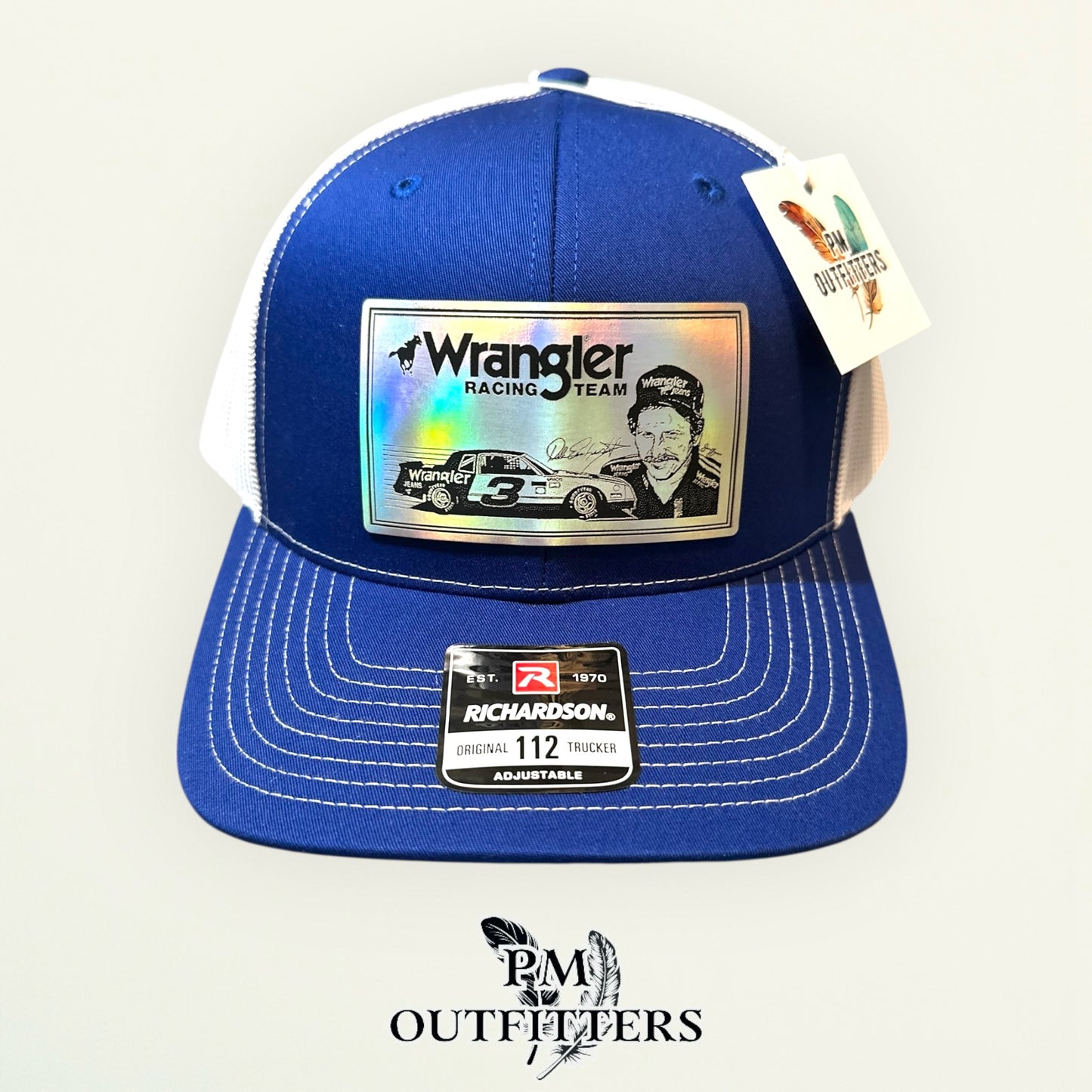 Dale Earnhardt Holographic Wrangler Racing Richardson 112 Trucker Hat Custom