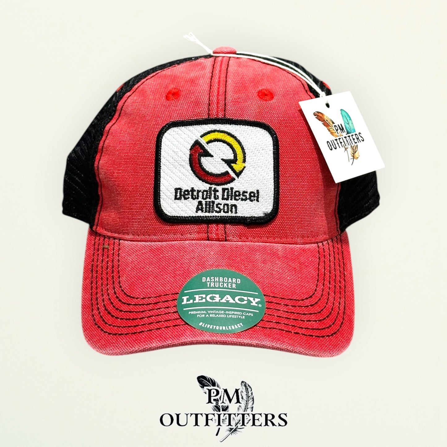 Detroit Diesel Allison Trucker Hat - PM Outfitters | Legacy Dashboard Red & Black Diesel Engine Heritage