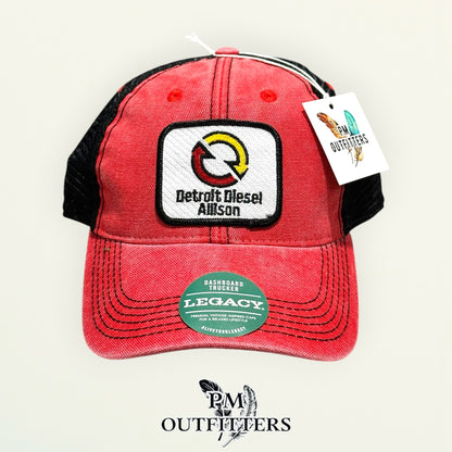 Detroit Diesel Allison Trucker Hat - PM Outfitters | Legacy Dashboard Red & Black Diesel Engine Heritage
