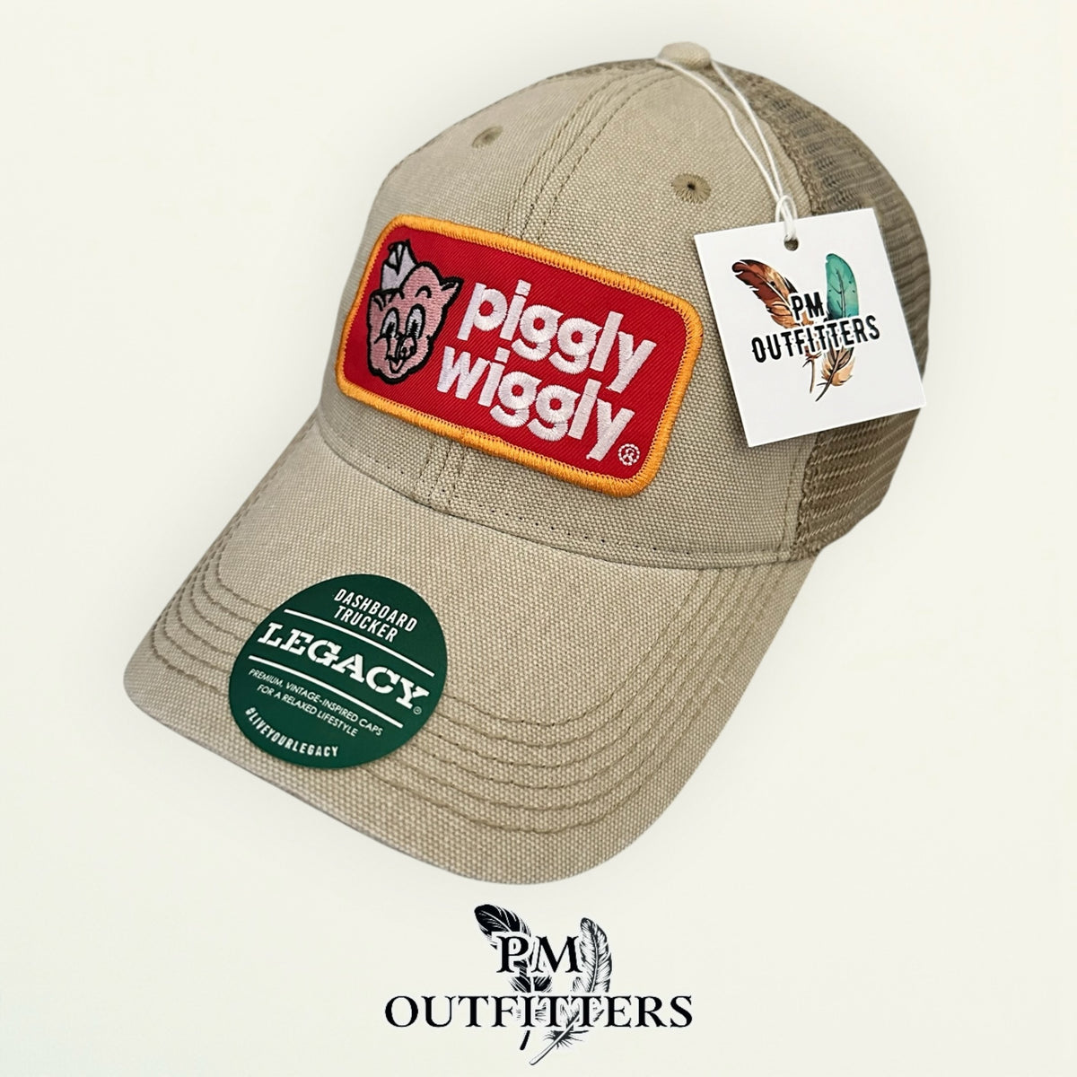 PM Outfitters hang tag Piggly Wiggly trucker hat