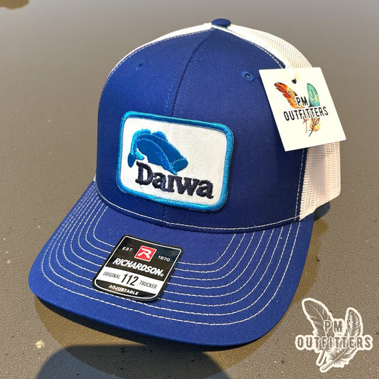 Team Daiwa Vintage Patch Trucker Hat - Richardson 112 Blue White