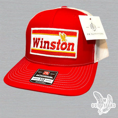 Winston Trucker Hat - Retro Patch Richardson 112 Red White