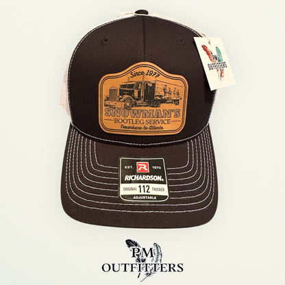 Snowman’s Bootleg Service Trucker Hat — Richardson 112 Black & White | PM Outfitters Exclusive Design