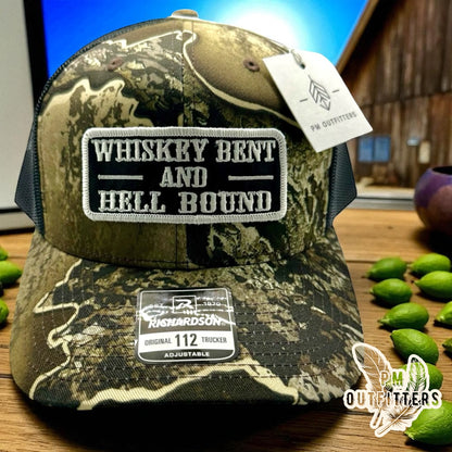 Whiskey Bent and Hell Bound Retro Realtree Excape Camo Trucker Hat