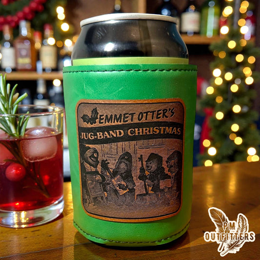 PM Outfitters Custom Laser Engraved Emmet Otter’s Jug-Band Christmas Premium Leatherette Can Koozie