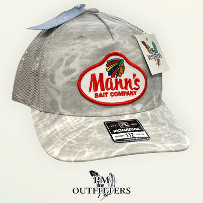 Mann's Bait Company Hat – PM Outfitters Retro Patch | Richardson 112 Mossy Oak Bonefish Camo