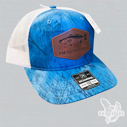 PM Outfitters Custom Logo Speckled Trout Patch | Realtree Fishing Richardson 112 Trucker Hat