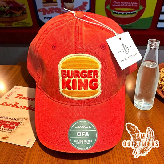 Retro Burger King Logo Embroidered Patch Solid Twill Cap