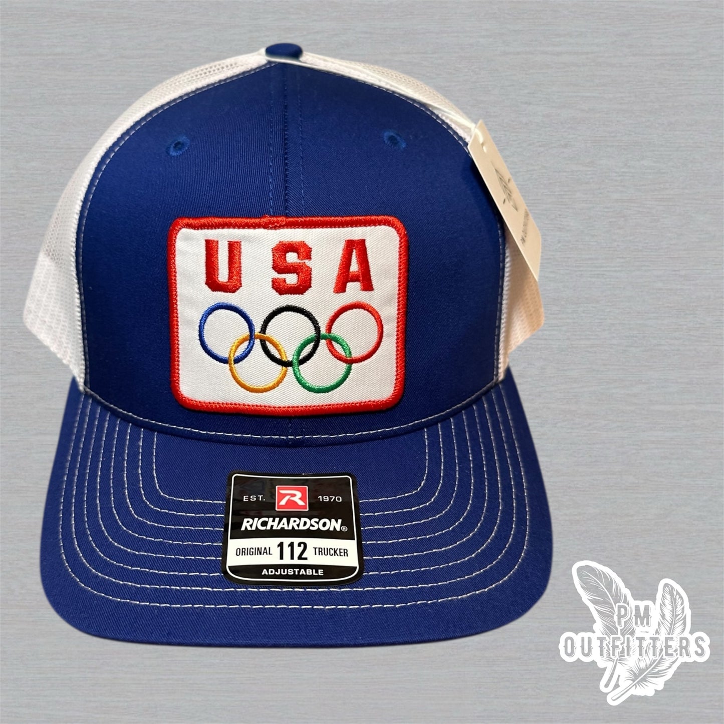 Vintage USA Olympics Trucker Hat - Royal Blue & White Richardson 112
