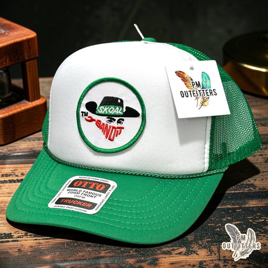 PM Outfitters Skoal Bandit trucker hat green white Otto foam front rope embroidered patch