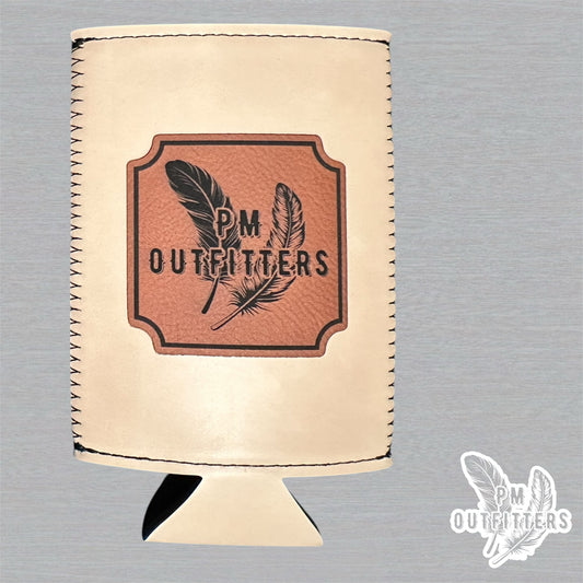 PM Outfitters Custom Laser Engraved Lethal Weapon Murtaugh “I’m Too Old For This Shit” Premium Leatherette Slim Can Cooler - Natural/Cream Koozie