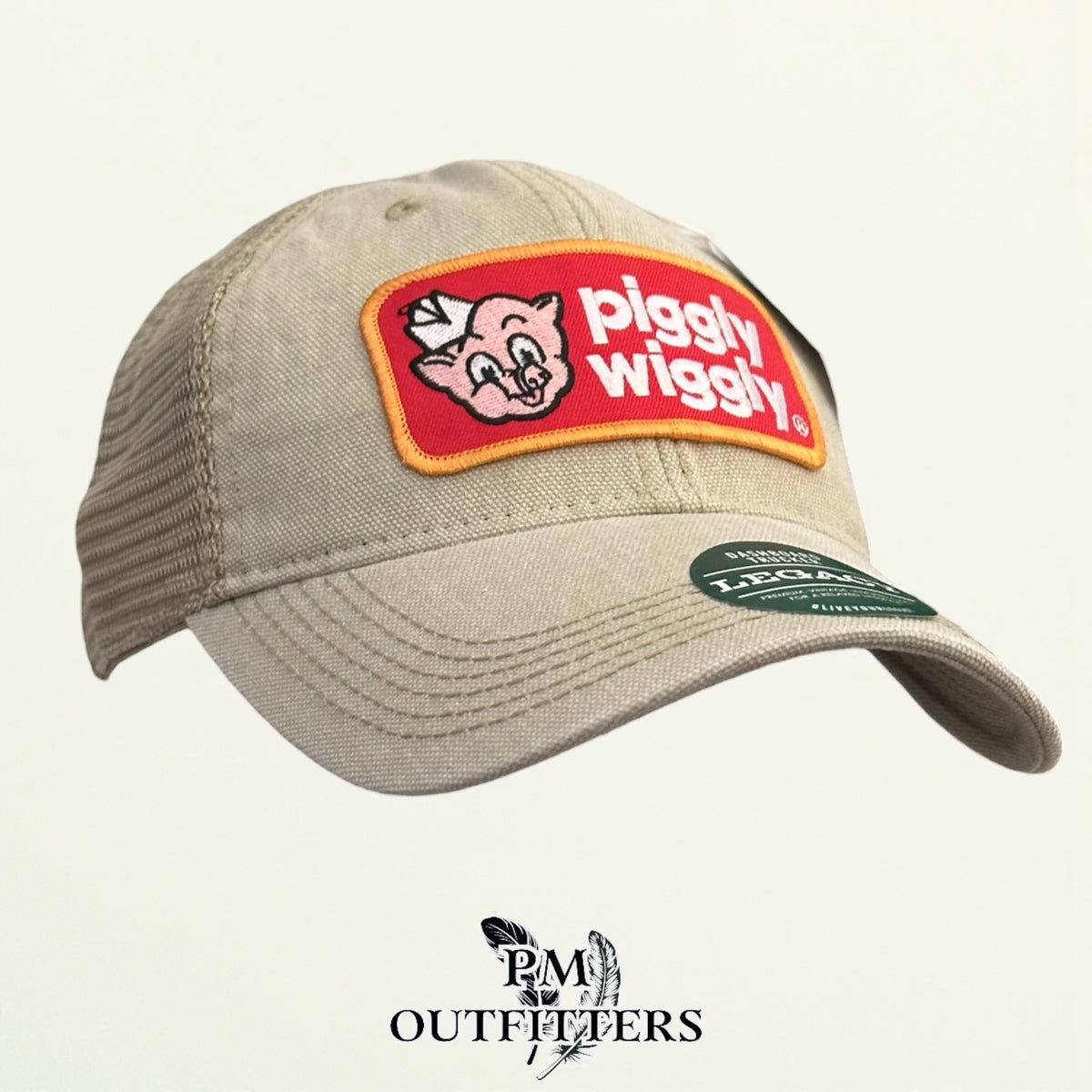 Piggly Wiggly trucker hat beige mesh back Legacy Dashboard