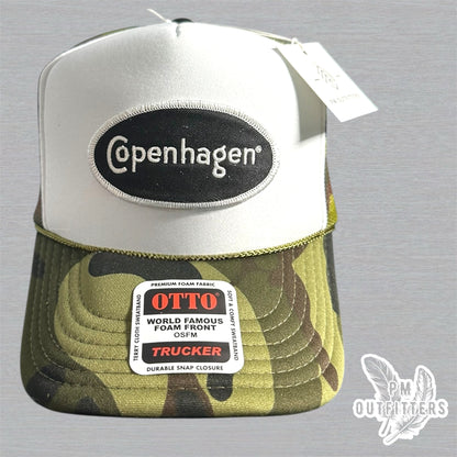 Vintage Copenhagen Tobacco Foam Front Camo Rope Trucker Hat