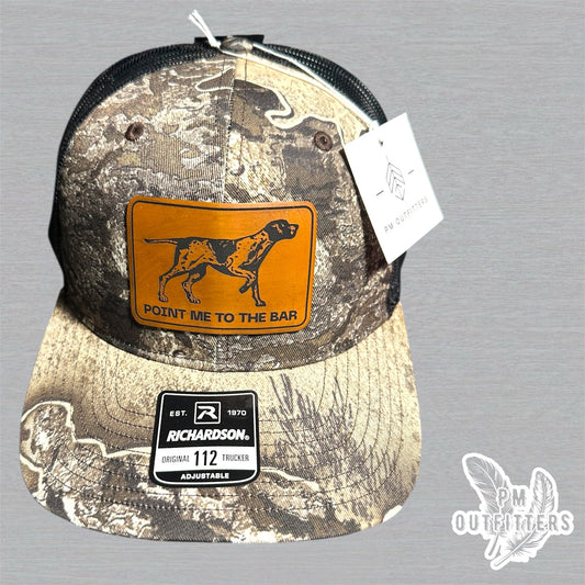 PM Outfitters “Point Me to the Bar” Custom Design - Richardson 112 Realtree Excape Camo Trucker Hat