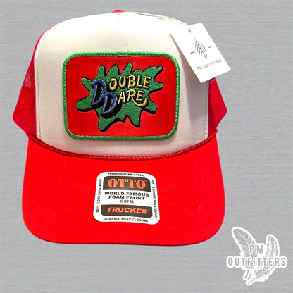Vintage Double Dare Nickelodeon Foam Front Rope Trucker Hat