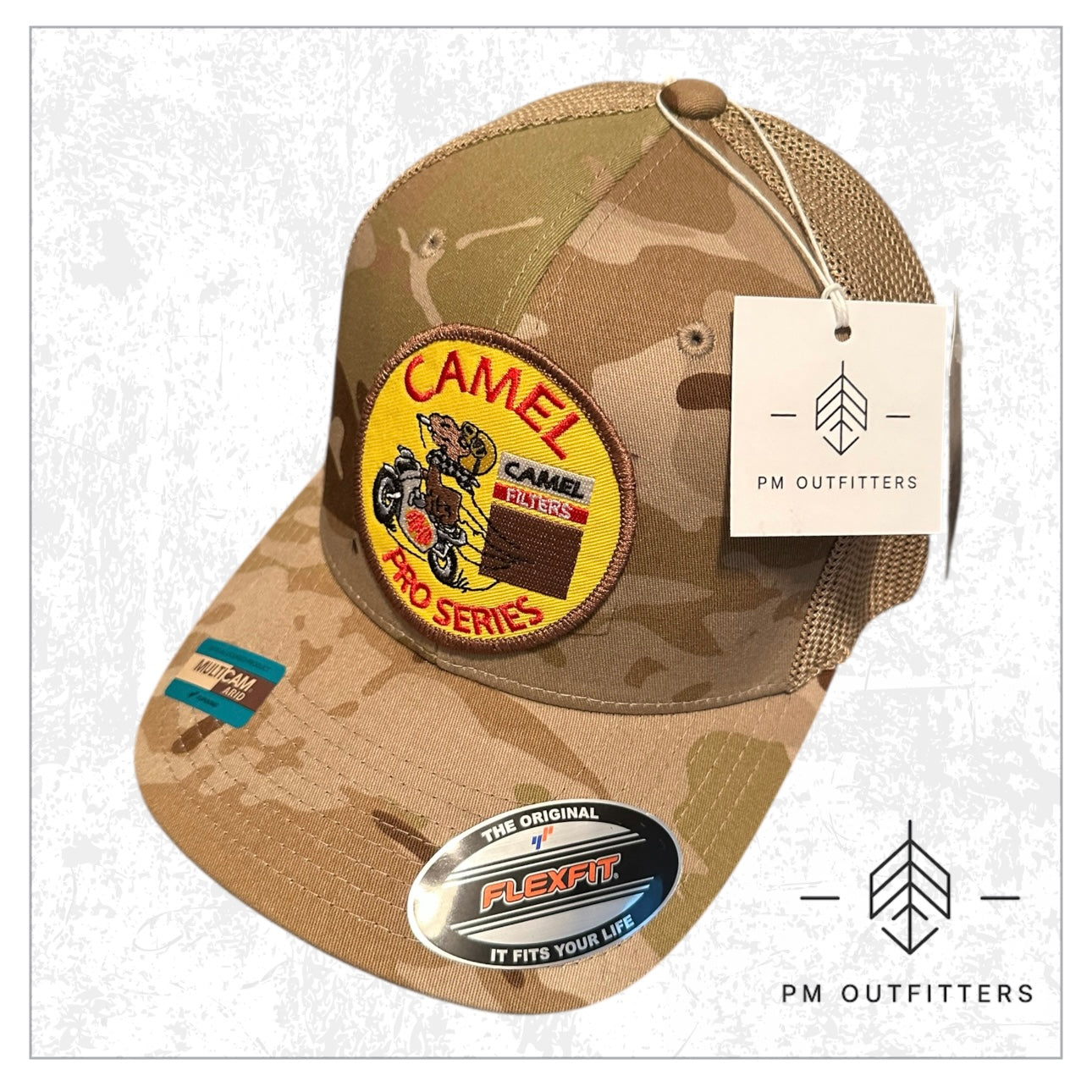 Retro Camel Pro Series FlexFit Camo Trucker Hat