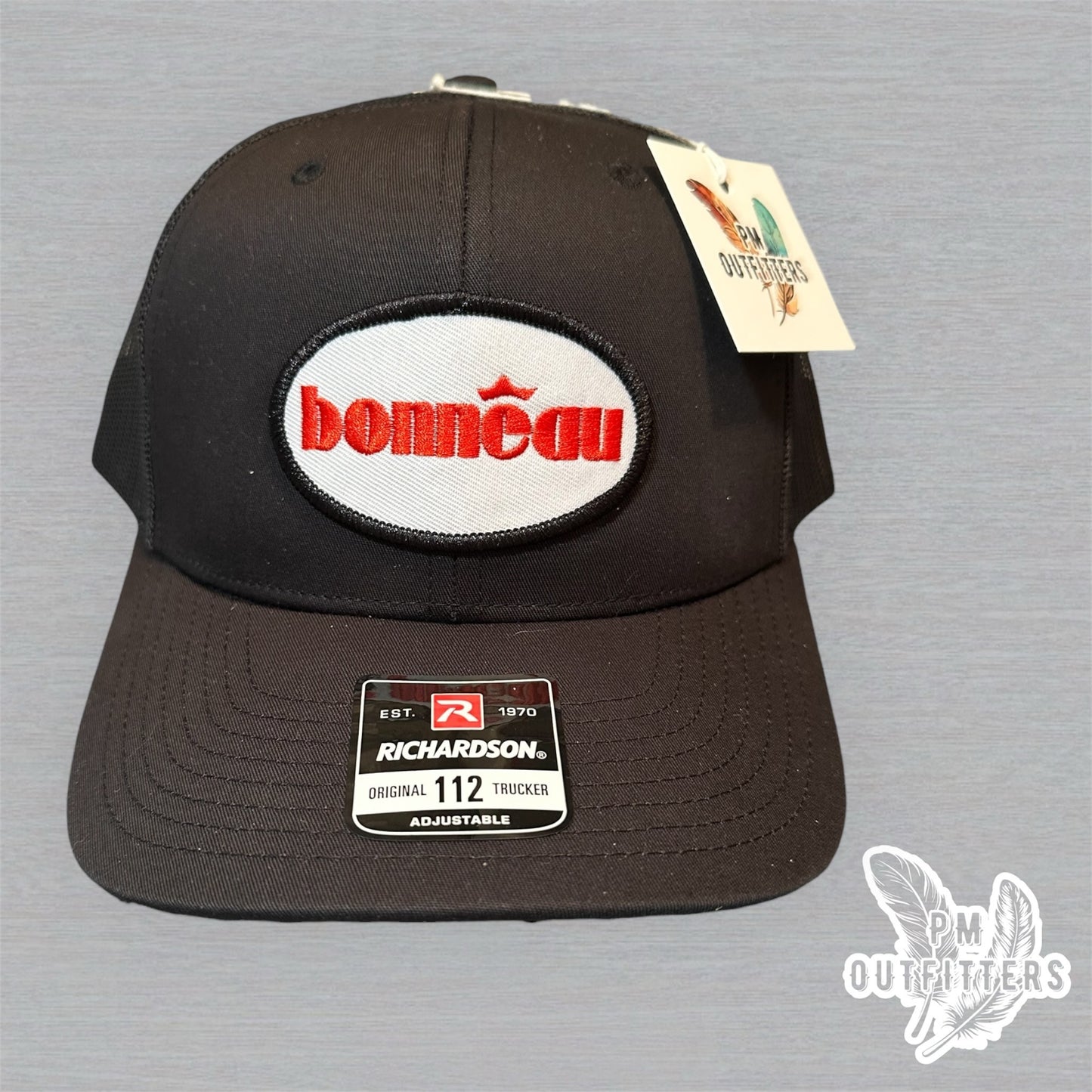 Bonneau Over the Top Trucker Hat - Lincoln Hawk Tribute Richardson 112 Black