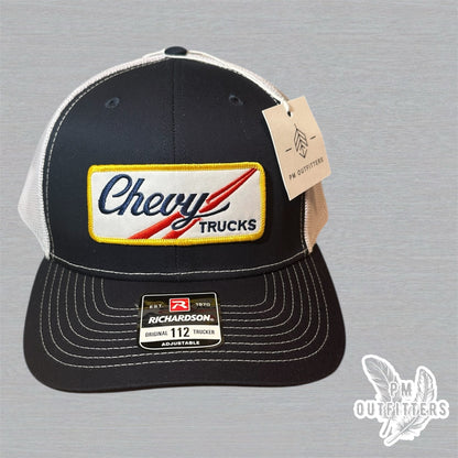 Vintage Chevy Trucks Trucker Hat - Navy & White Richardson 112