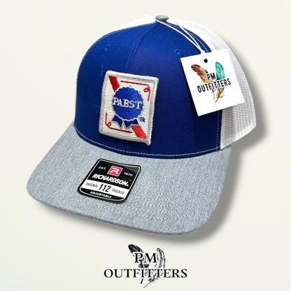 Pabst Trucker Hat – PM Outfitters True Vintage Patch | Richardson 112 Royal Blue Gray White Brewery Heritage
