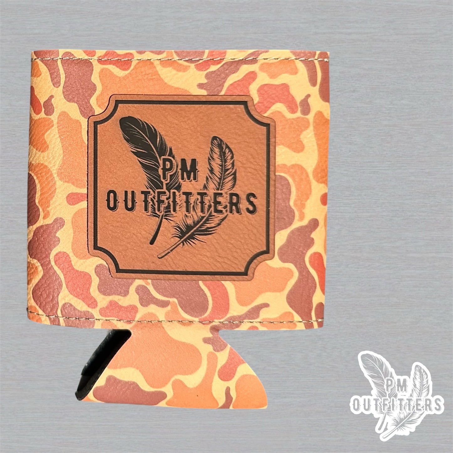 PM Outfitters Custom Laser Engraved “Point Me To The Bar” Premium Camouflage Leatherette Can Koozie