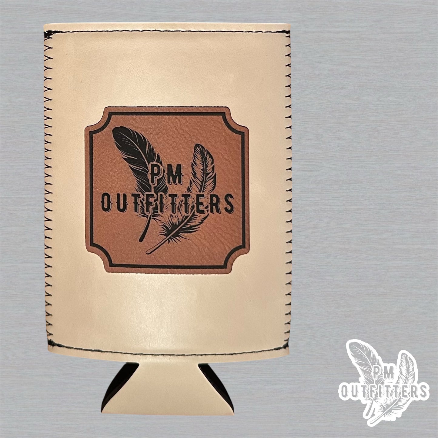 PM Outfitters Custom Laser Engraved Lethal Weapon Murtaugh “I’m Too Old For This Shit” Premium Leatherette Slim Can Cooler - Natural/Cream Koozie