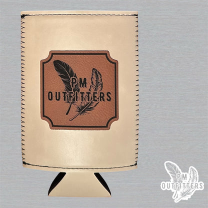 PM Outfitters Custom Laser Engraved Lethal Weapon Murtaugh “I’m Too Old For This Shit” Premium Leatherette Slim Can Cooler - Natural/Cream Koozie