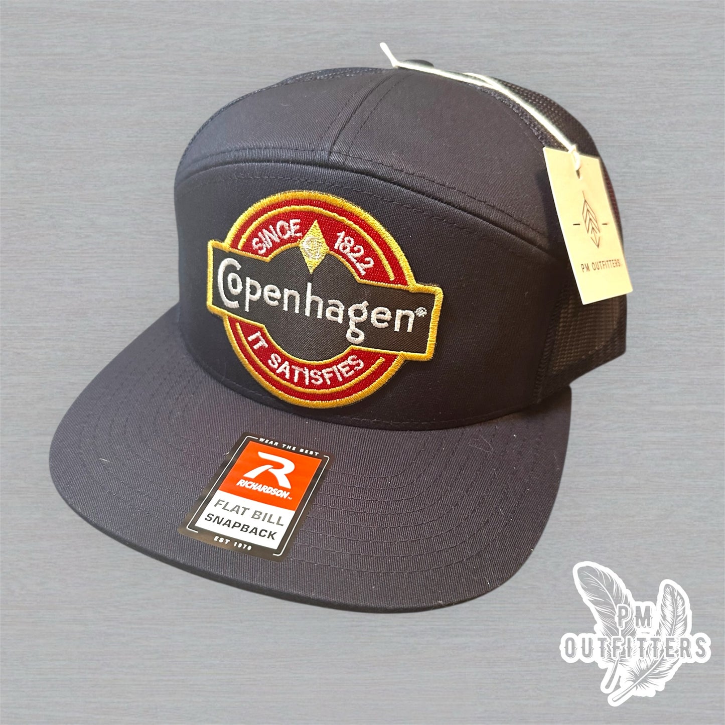 Copenhagen Since 1822 It Satisfies Richardson 168 Trucker Hat - Navy 7 Panel Snapback