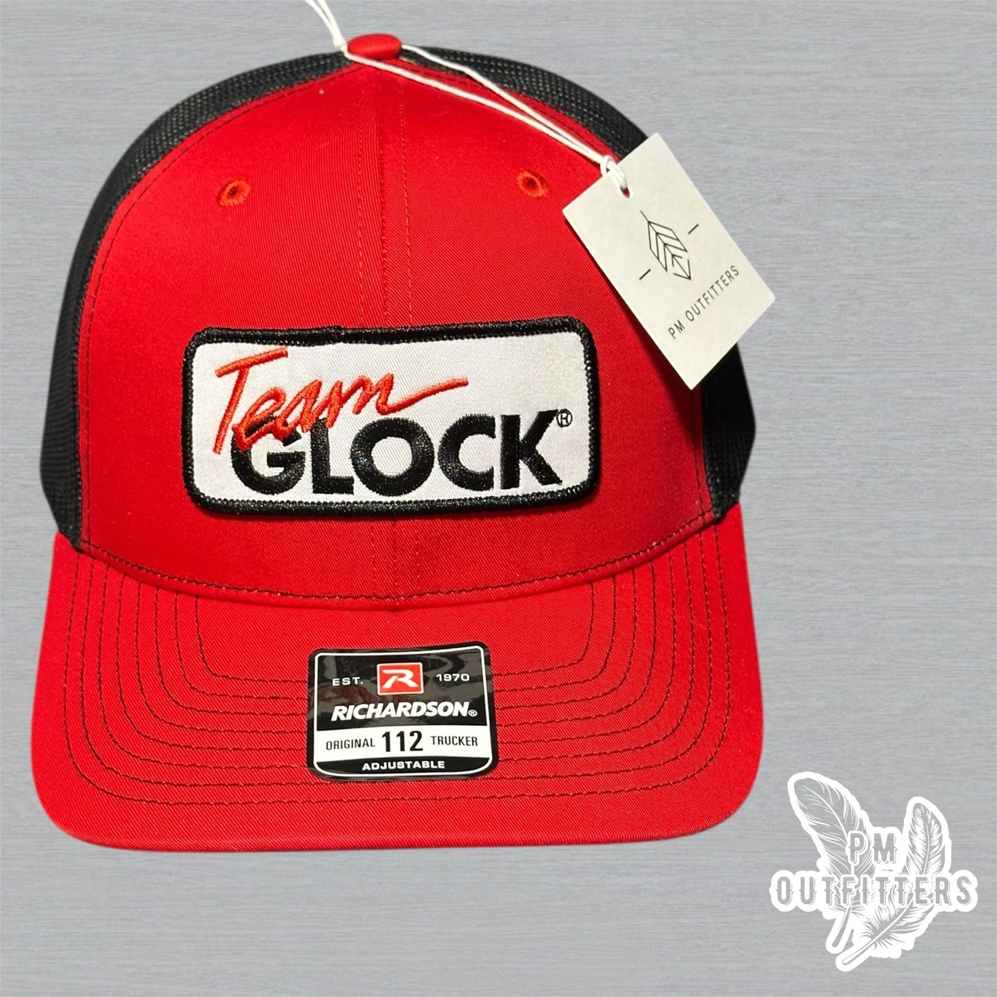 Team Glock Embroidered Patch Richardson 112 Trucker Hat Snapback Cap