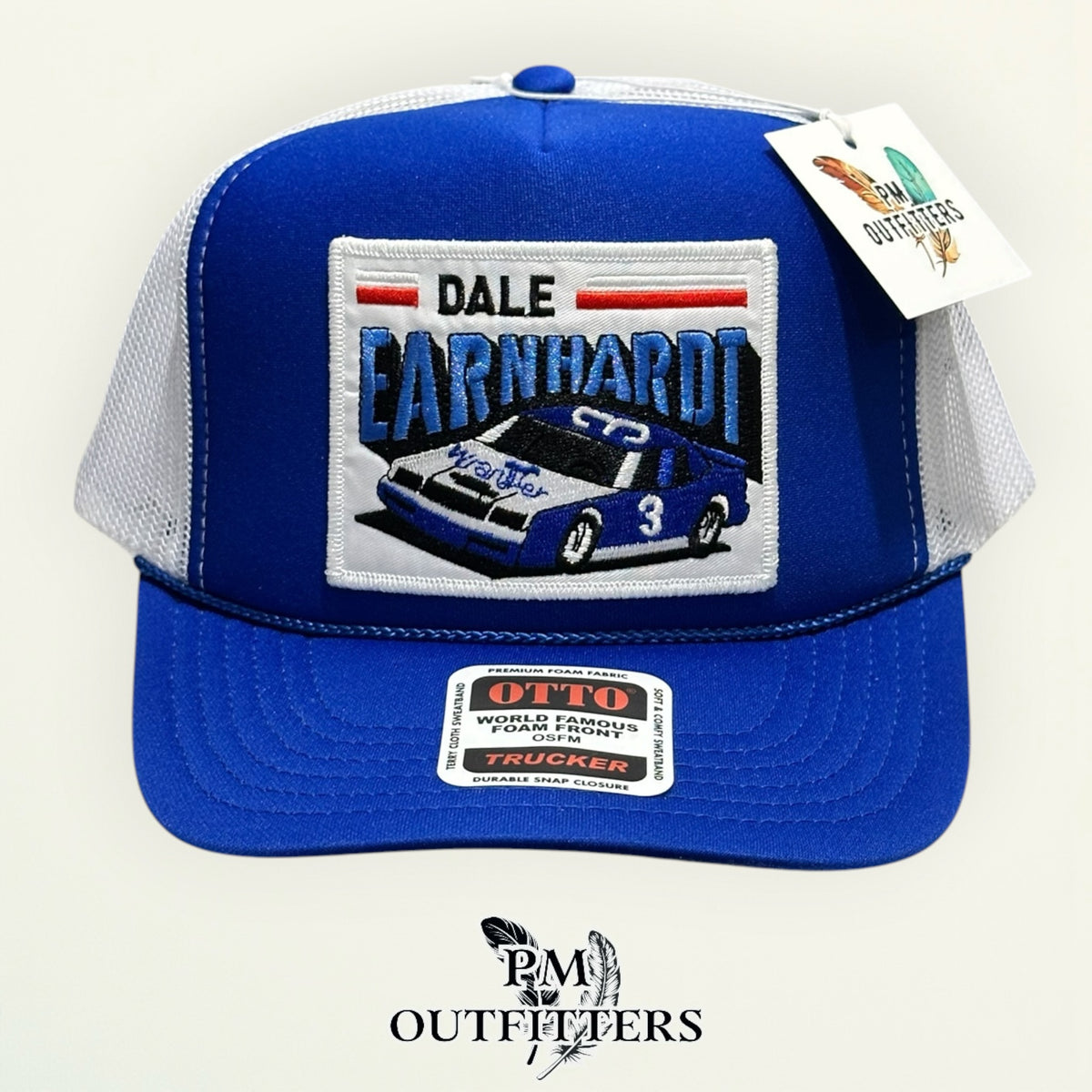 Dale Earnhardt Wrangler patch detail No 3 blue white car embroidered