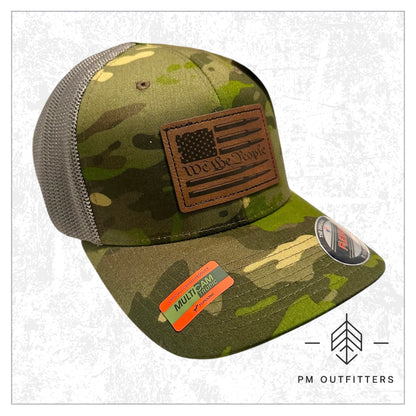 We The People Custom Design Camo FlexFit Trucker