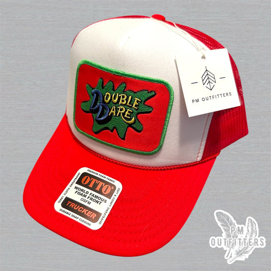 Vintage Double Dare Nickelodeon Foam Front Rope Trucker Hat
