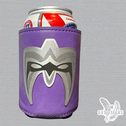PM Outfitters Custom Laser Engraved Ultimate Warrior Wrestling Mask Premium Leatherette Can Koozie