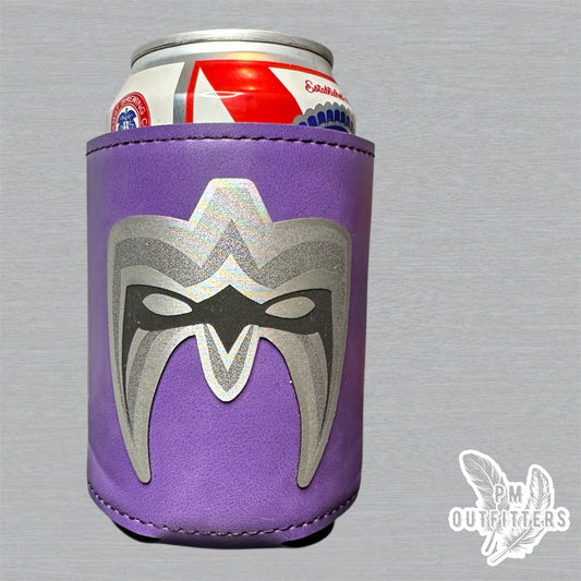 PM Outfitters Custom Laser Engraved Ultimate Warrior Wrestling Mask Premium Leatherette Can Koozie