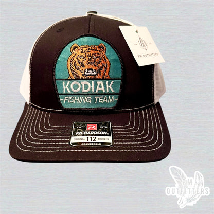 Retro Kodiak Bear Fishing Team Richardson 112 Trucker Hat