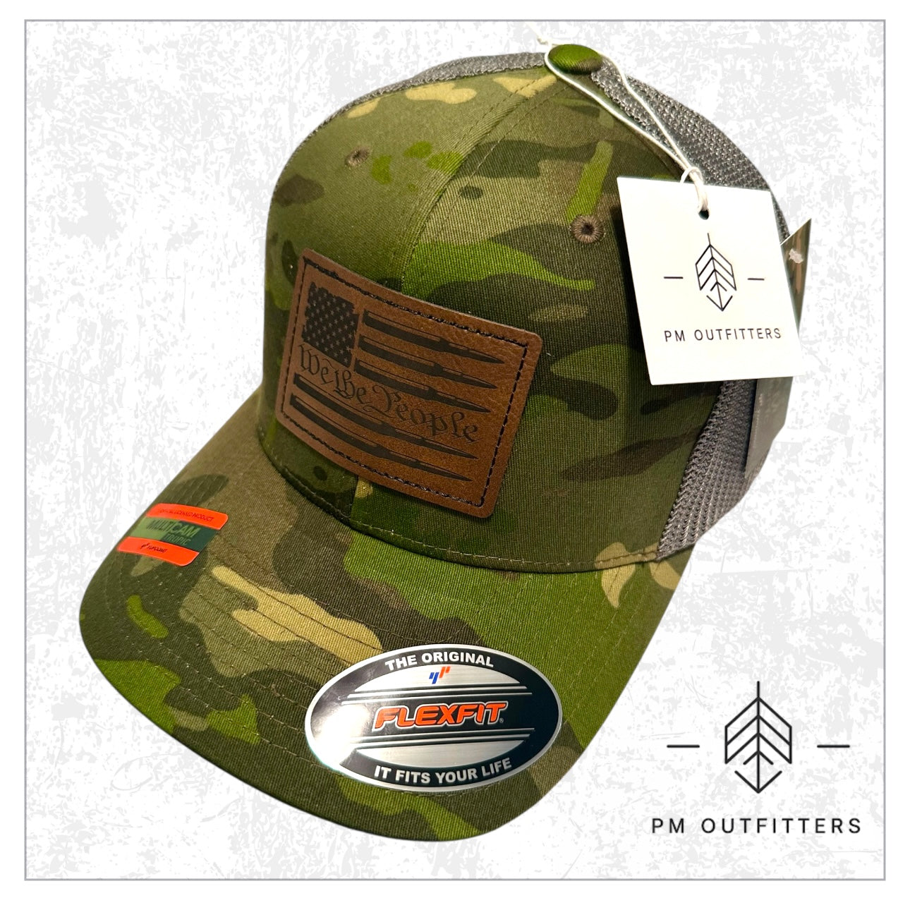 We The People Custom Design Camo FlexFit Trucker