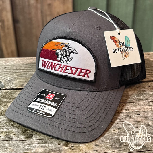 Winchester Retro Patch Trucker Hat | Richardson 112 Charcoal & Black