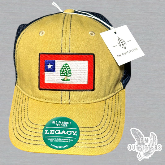 Retro 1861 Mississippi State Flag Patch - Khaki & Navy Legacy Trucker Hat