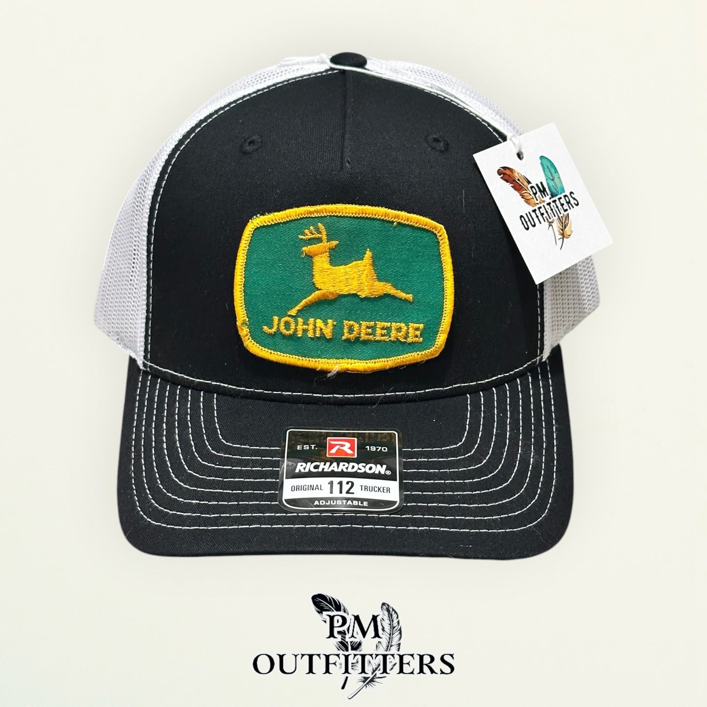 John Deere True Vintage Patch Trucker Hat – PM Outfitters | Richardson 112 Black White Authentic Farm Heritage Collectible