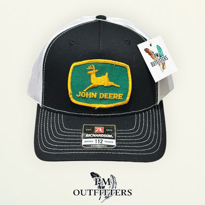 John Deere True Vintage Patch Trucker Hat – PM Outfitters | Richardson 112 Black White Authentic Farm Heritage Collectible