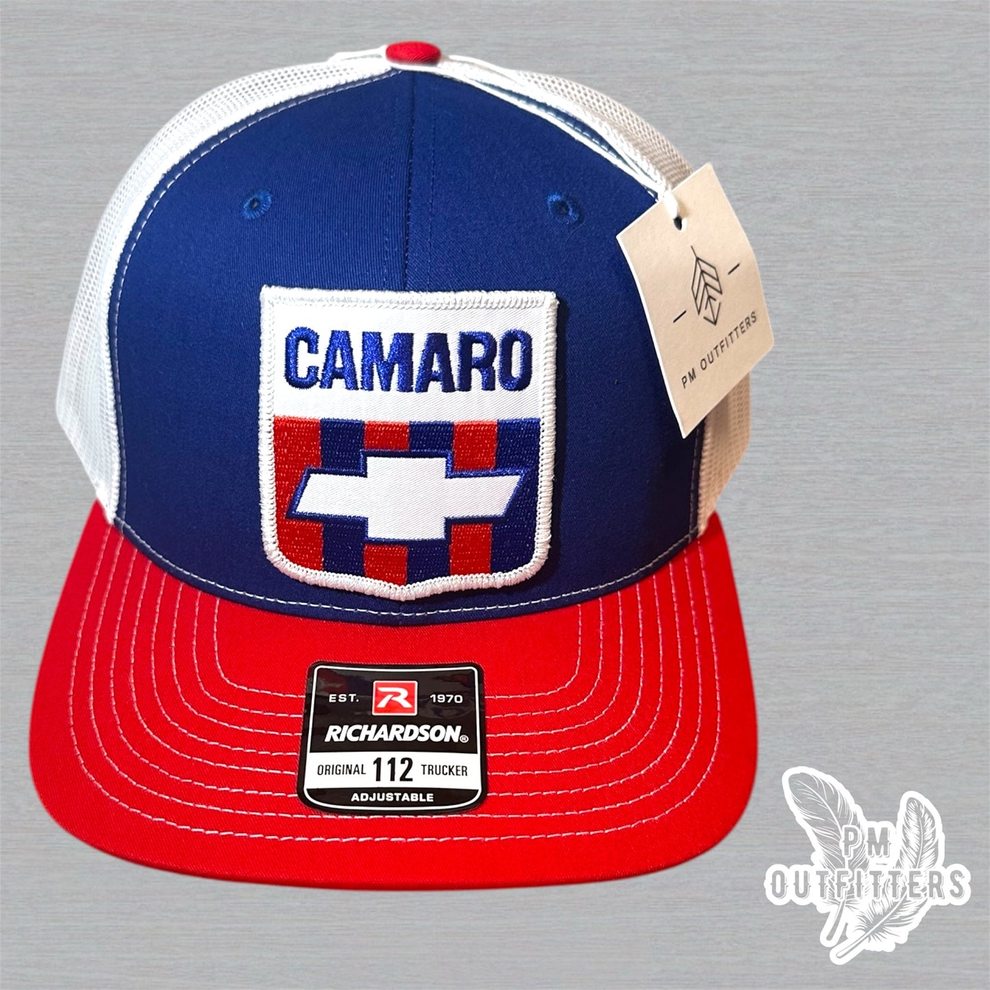 Retro Camaro Trucker Hat - Red, White & Blue Richardson 112