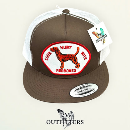 Coon Hunt With Redbones trucker hat white mesh back YP Classics 6006