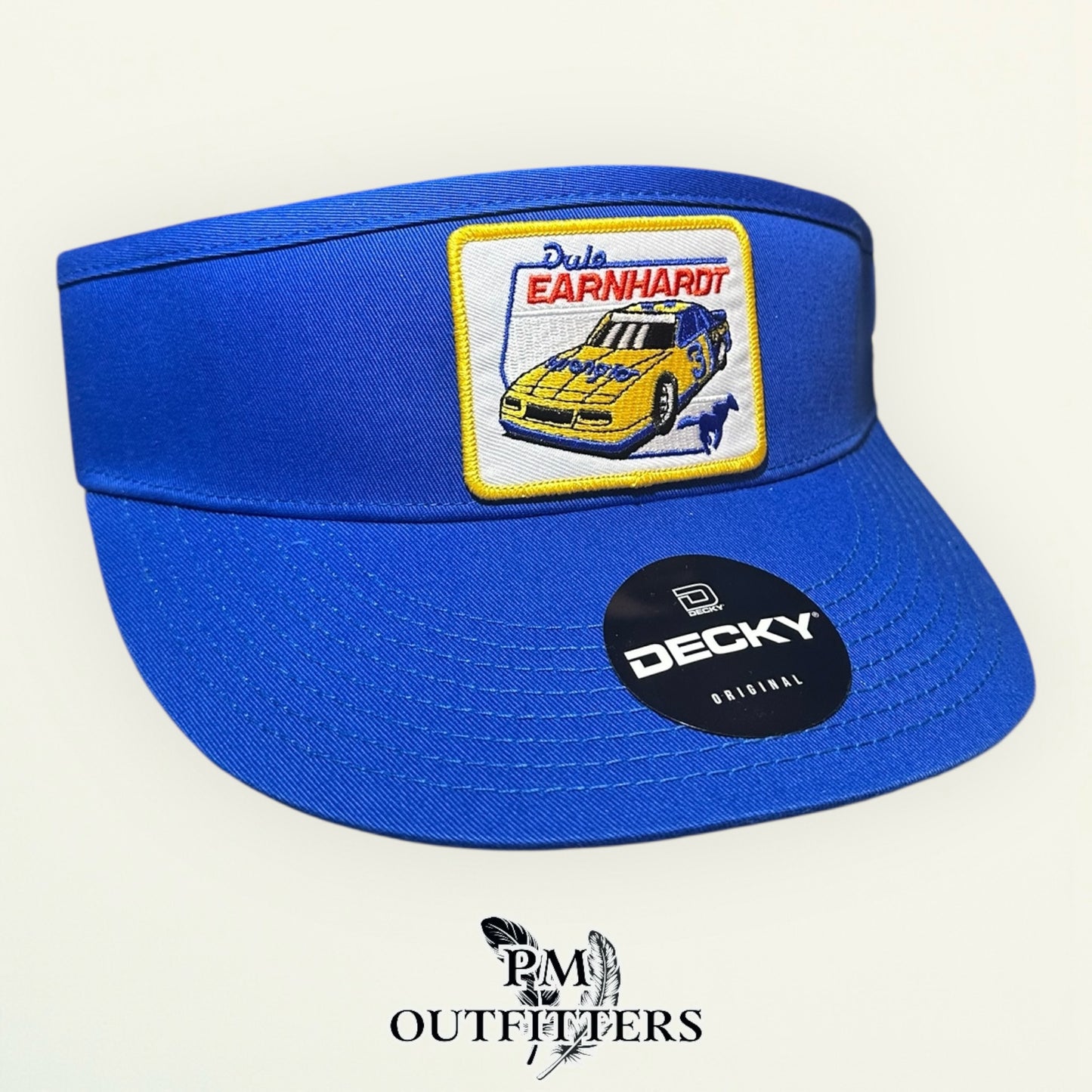 Dale Earnhardt Wrangler #3 NASCAR Visor – PM Outfitters Retro Patch | Decky Royal Blue