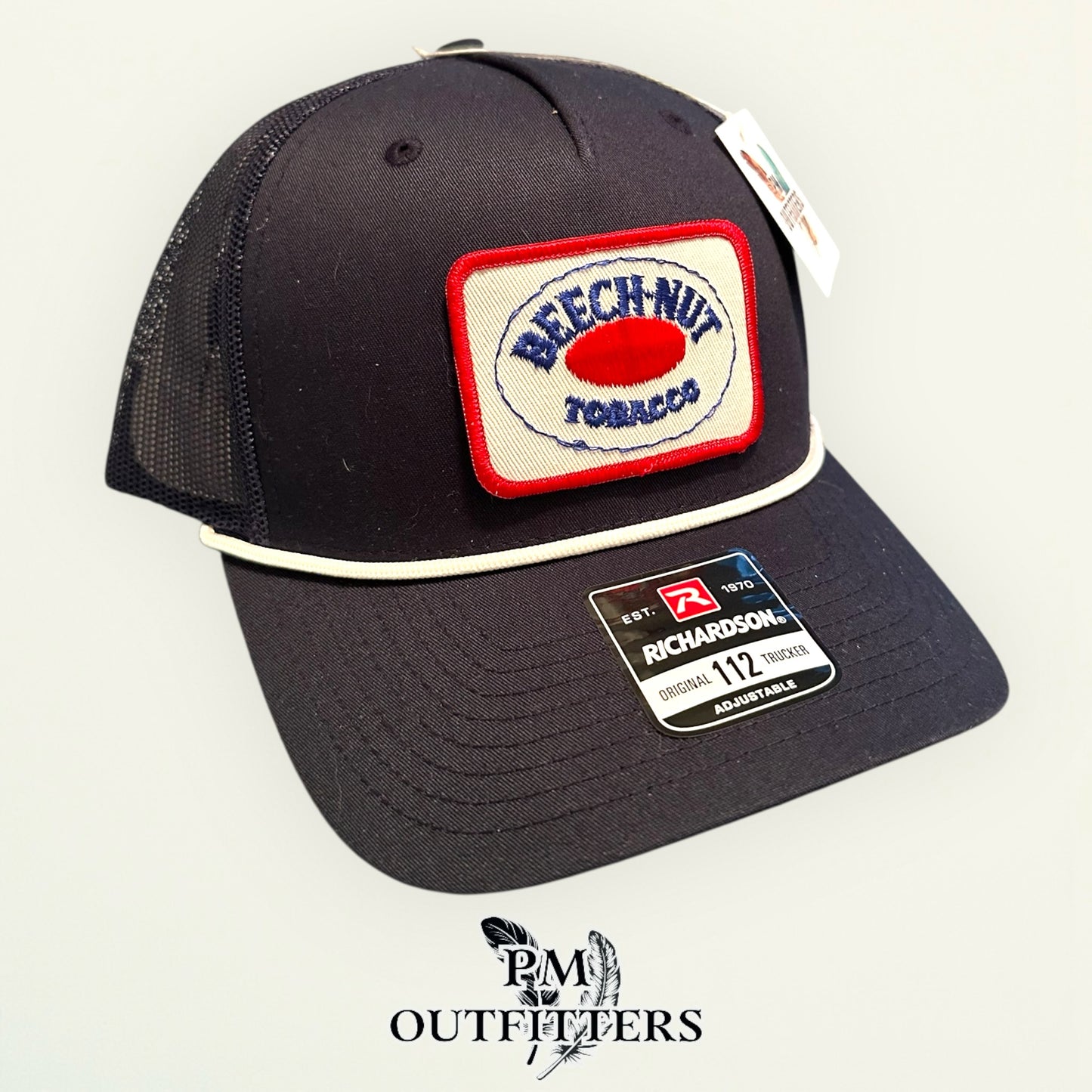 Beech-Nut Tobacco Vintage Patch Hat - Authentic 1970s-80s | Richardson 112 Navy White Rope